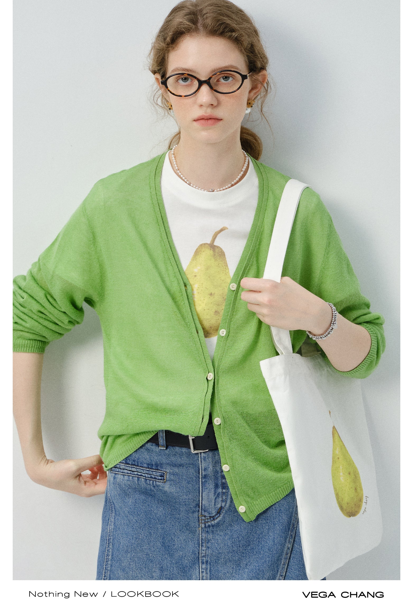 Pear Print Canvas Tote