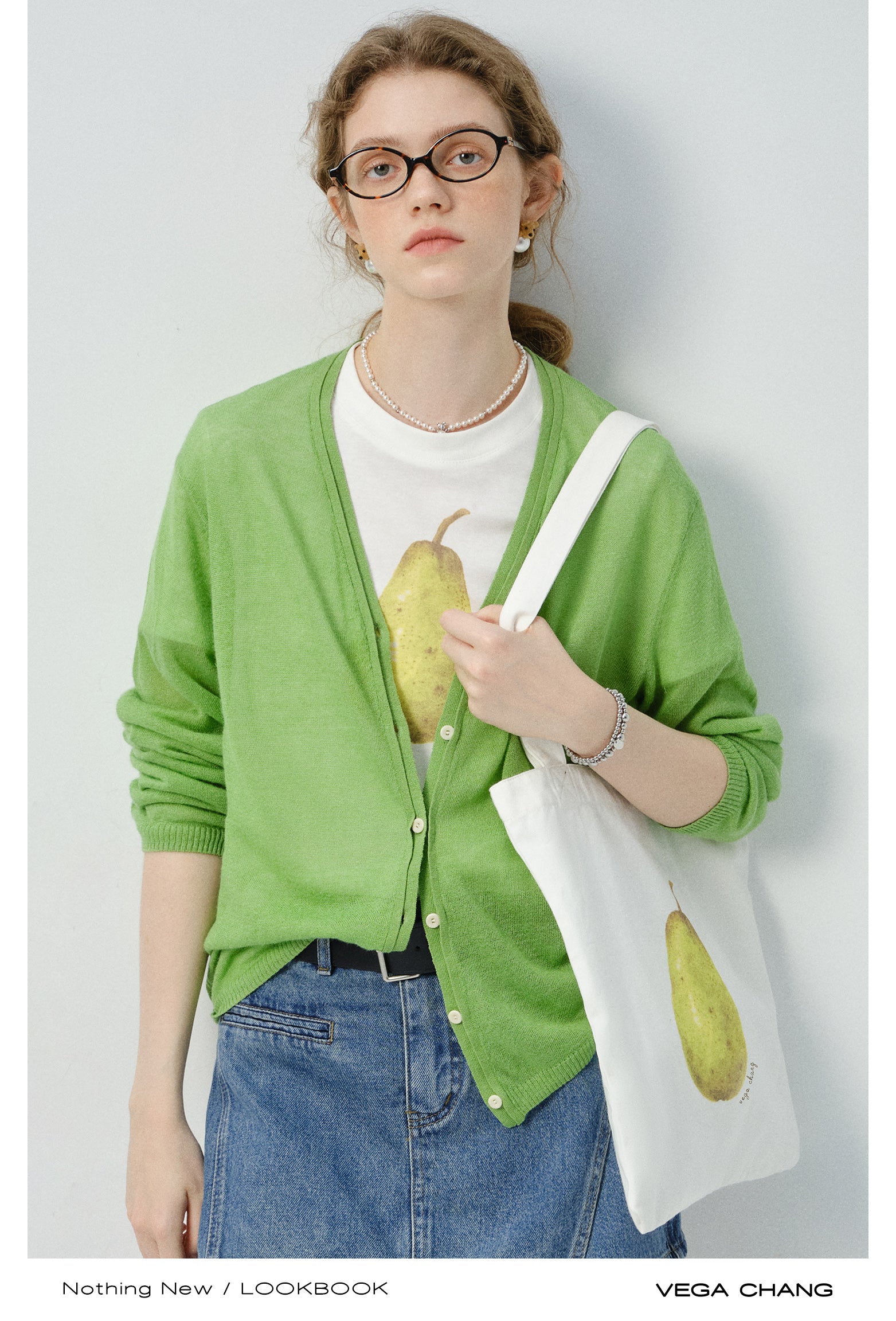 Pear Print Canvas Tote