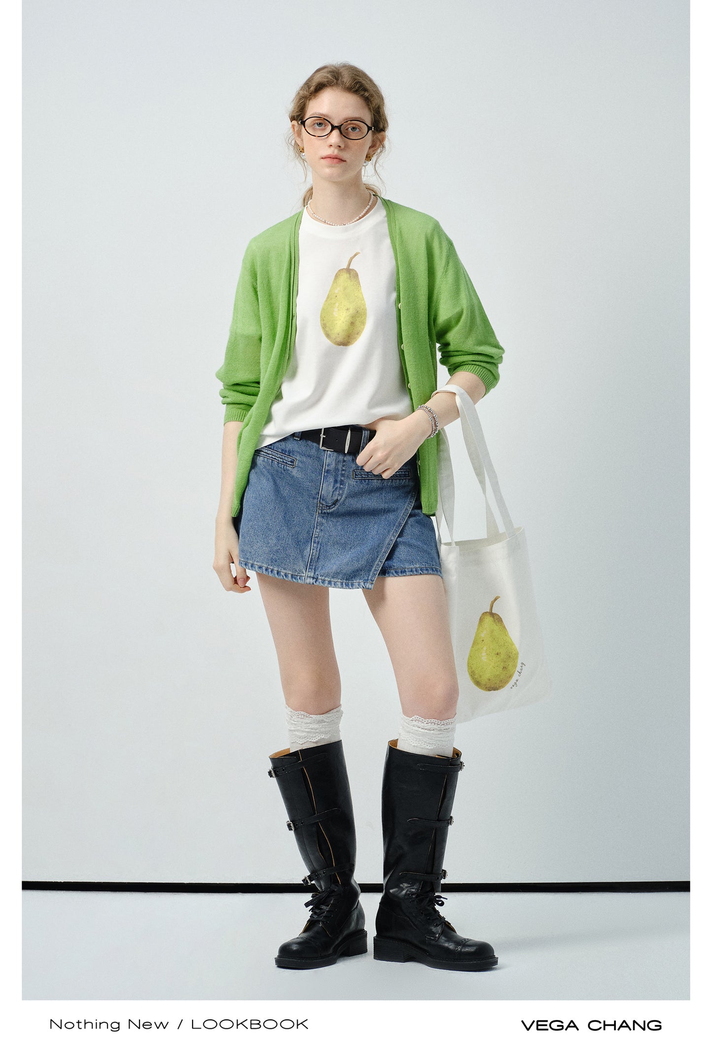 Pear Print Canvas Tote