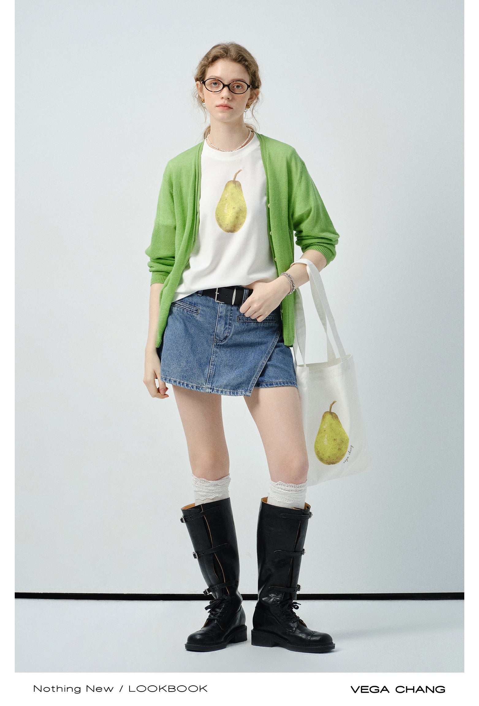 Pear Print Canvas Tote