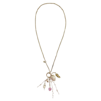 Long Shell Charm Necklace & Short Chain Necklace