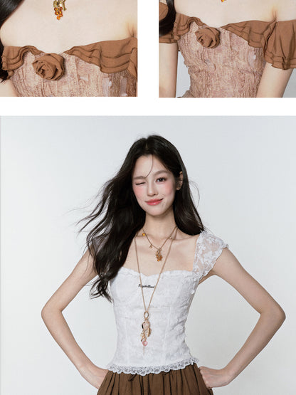 Long Shell Charm Necklace & Short Chain Necklace