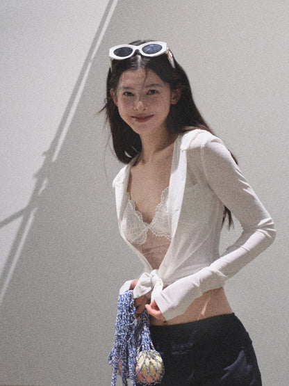 Lace Hood Slim Fit Shirt And Shorts