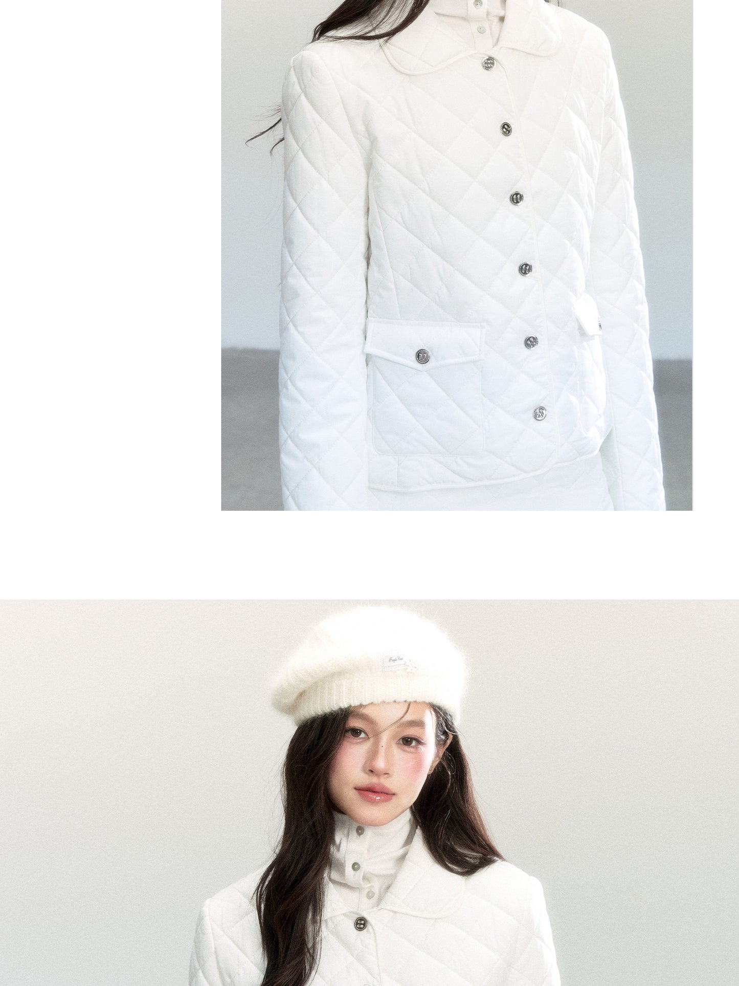 Diamond-Quilted Jacket And Mini Skirt