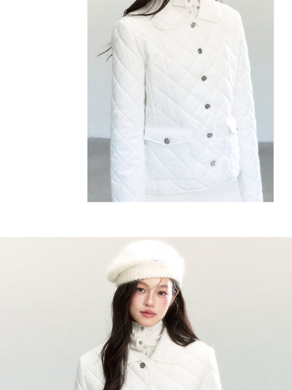 Diamond-Quilted Jacket And Mini Skirt