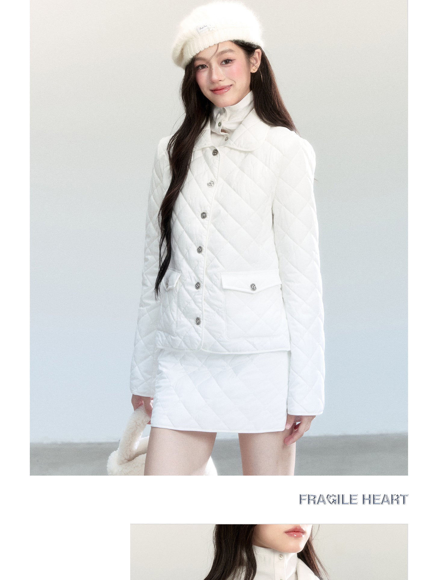 Diamond-Quilted Jacket And Mini Skirt