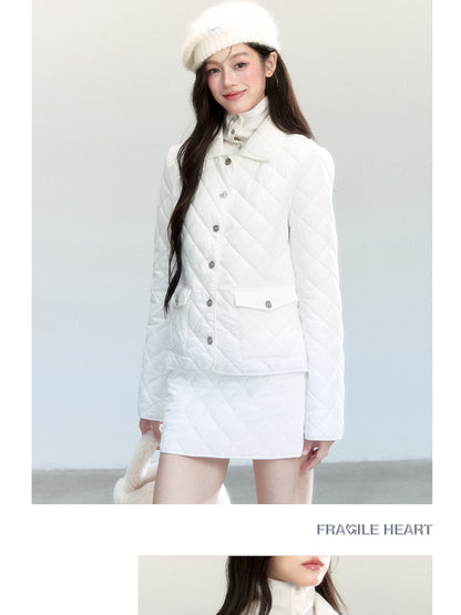 Diamond-Quilted Jacket And Mini Skirt