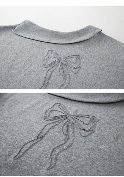Embroidered Bow One-Shoulder Top