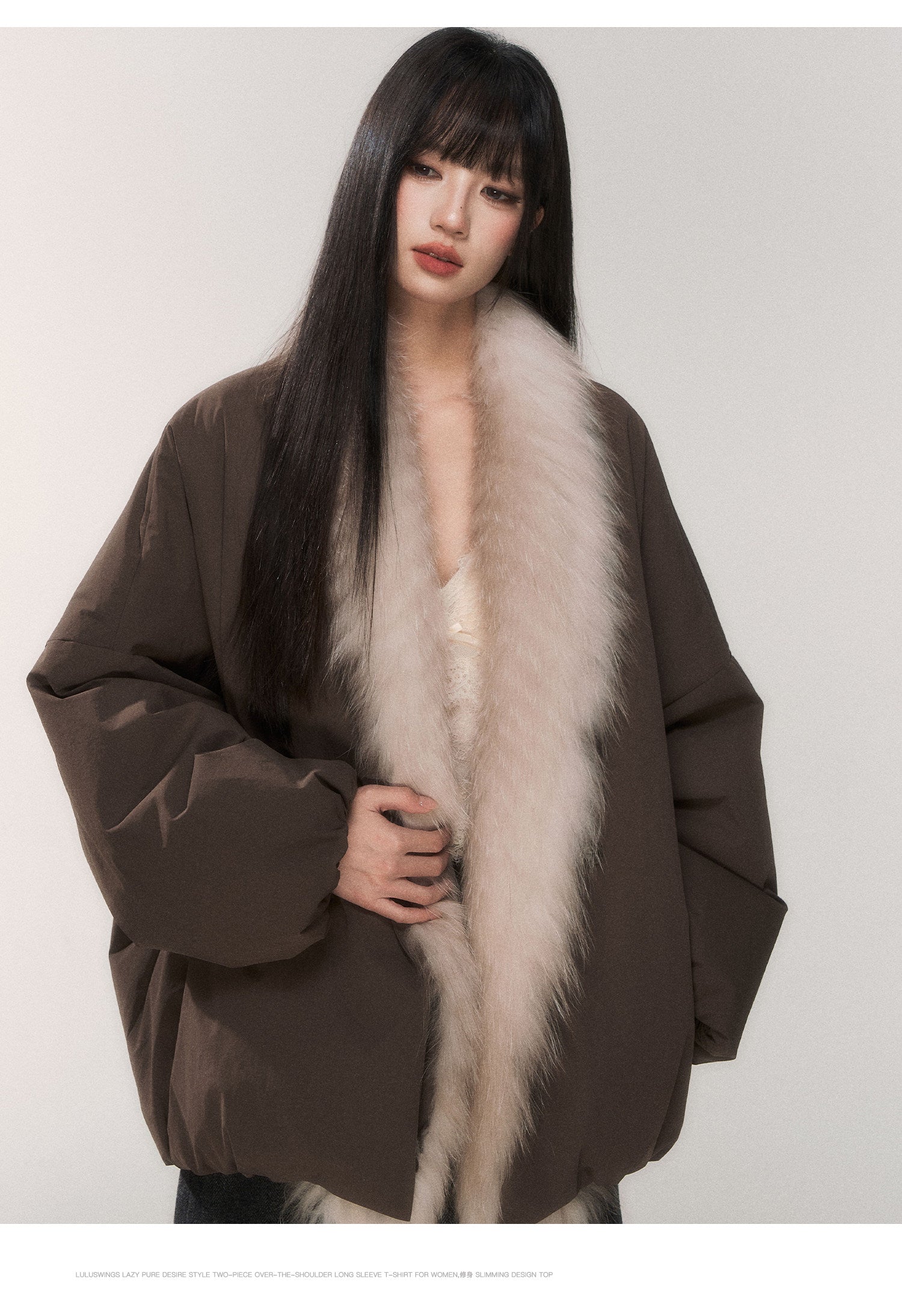 90% White Goose Down Jacket With Fox Fur Collar – MILL MINORITY