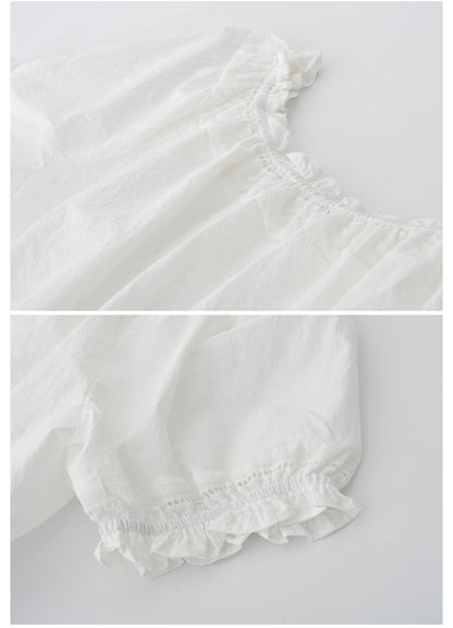 Two-Way Smocked Off-Shoulder Blouse