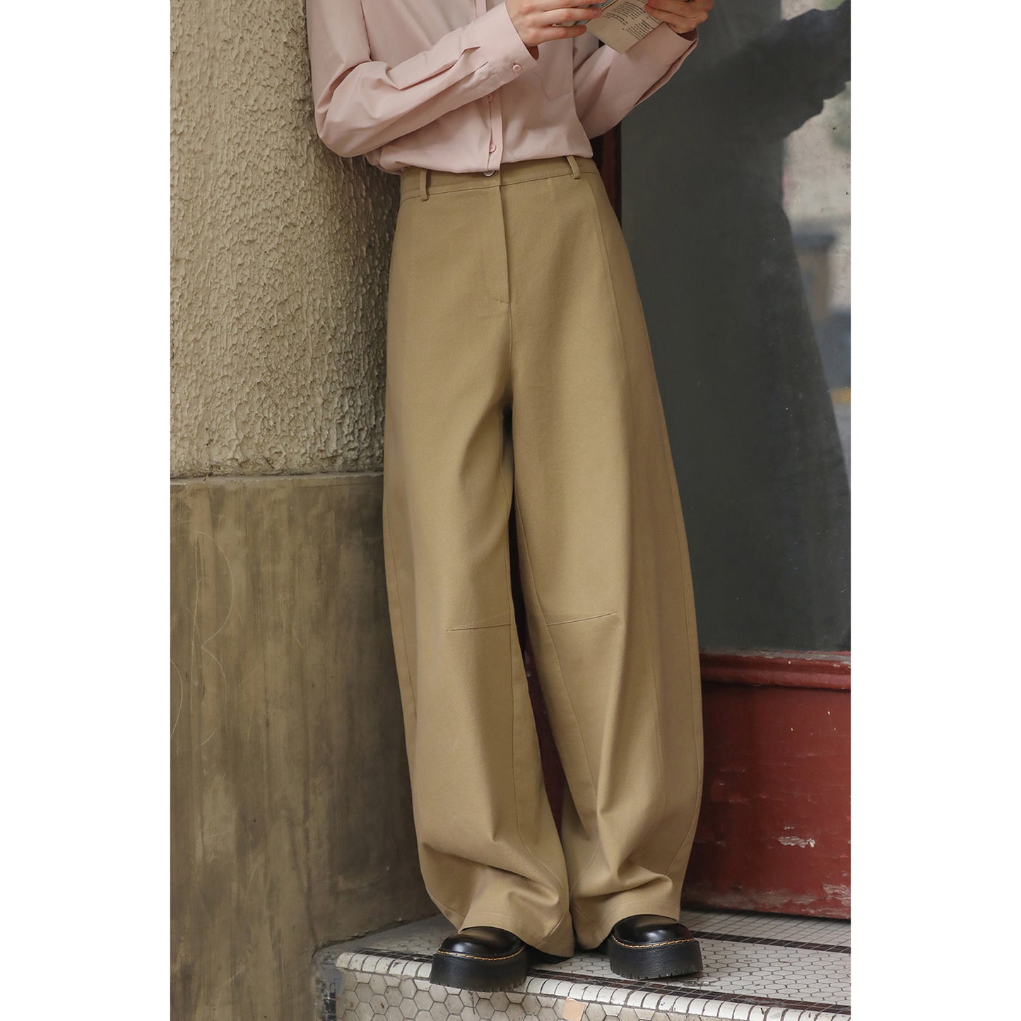 High Waist Loose Fit Scimitar Pants