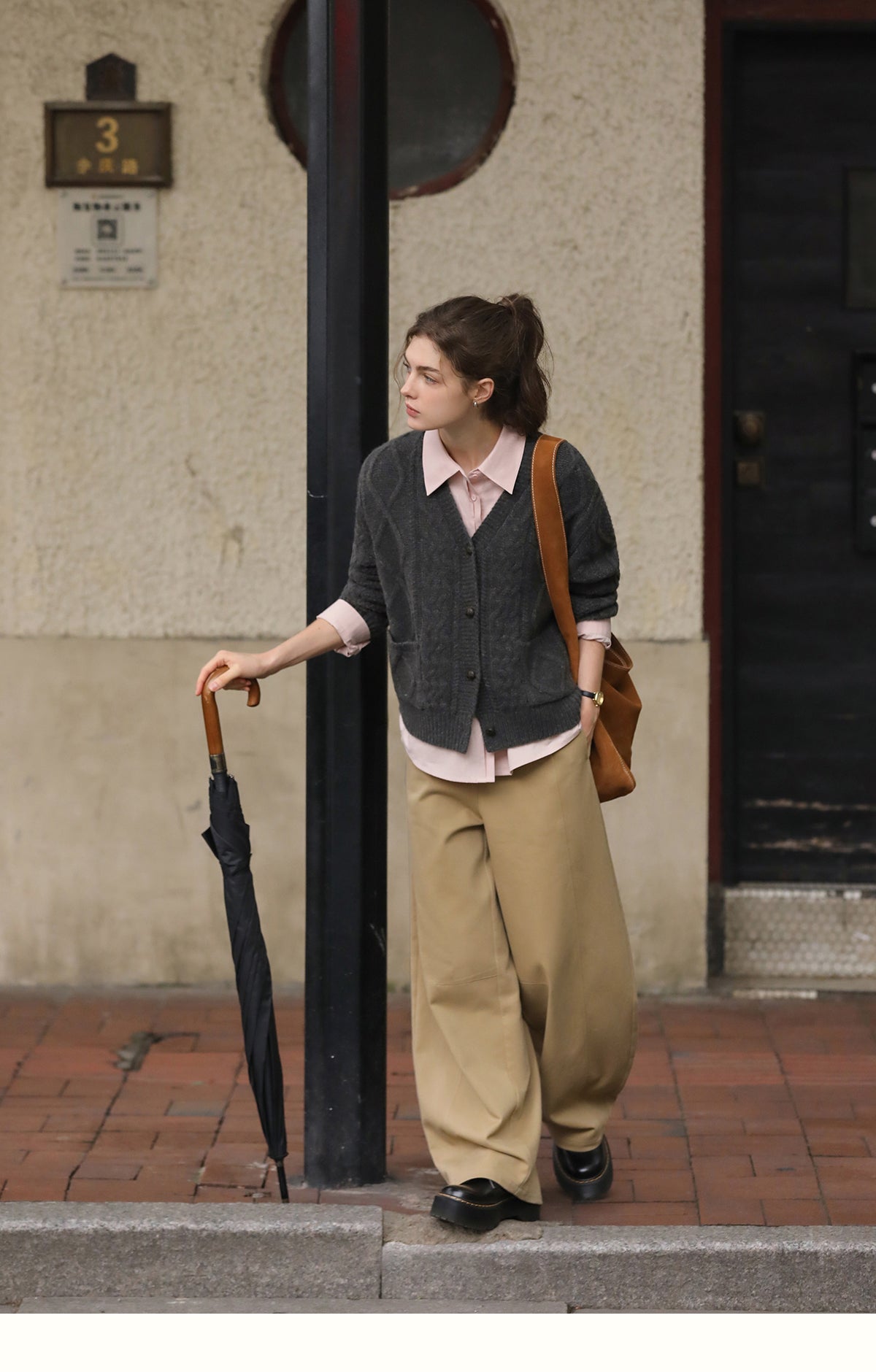 High Waist Loose Fit Scimitar Pants