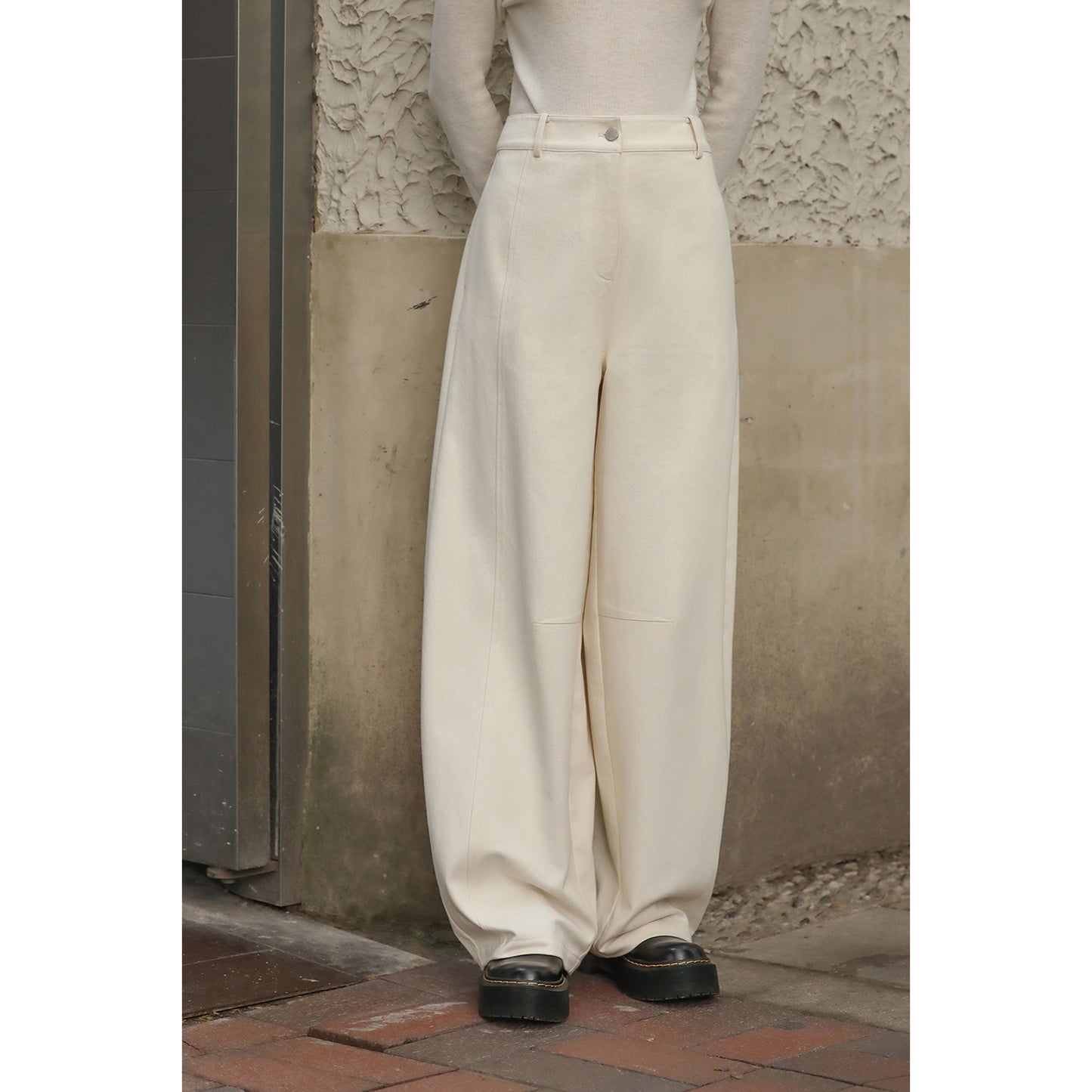 High Waist Loose Fit Scimitar Pants