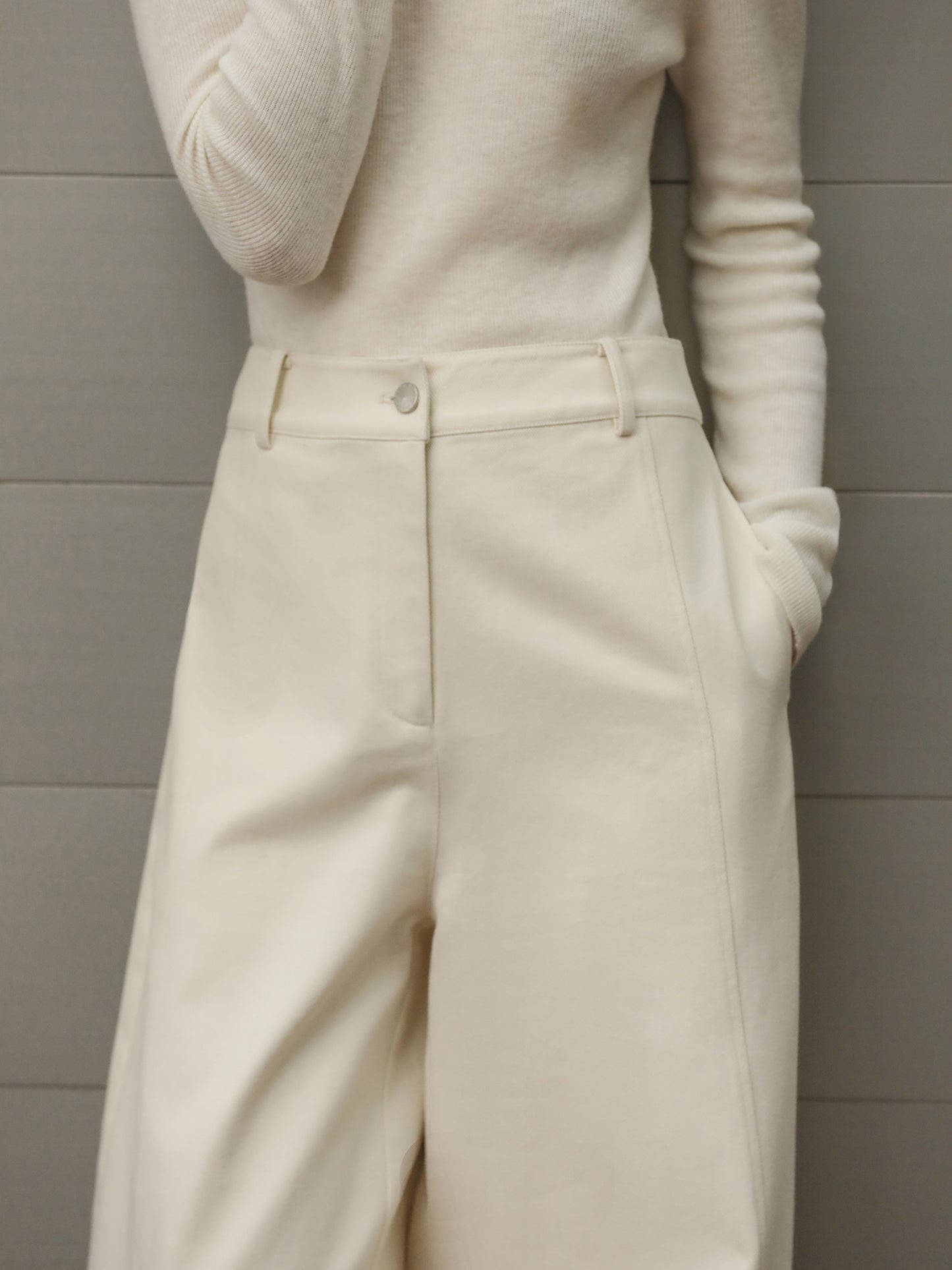High Waist Loose Fit Scimitar Pants