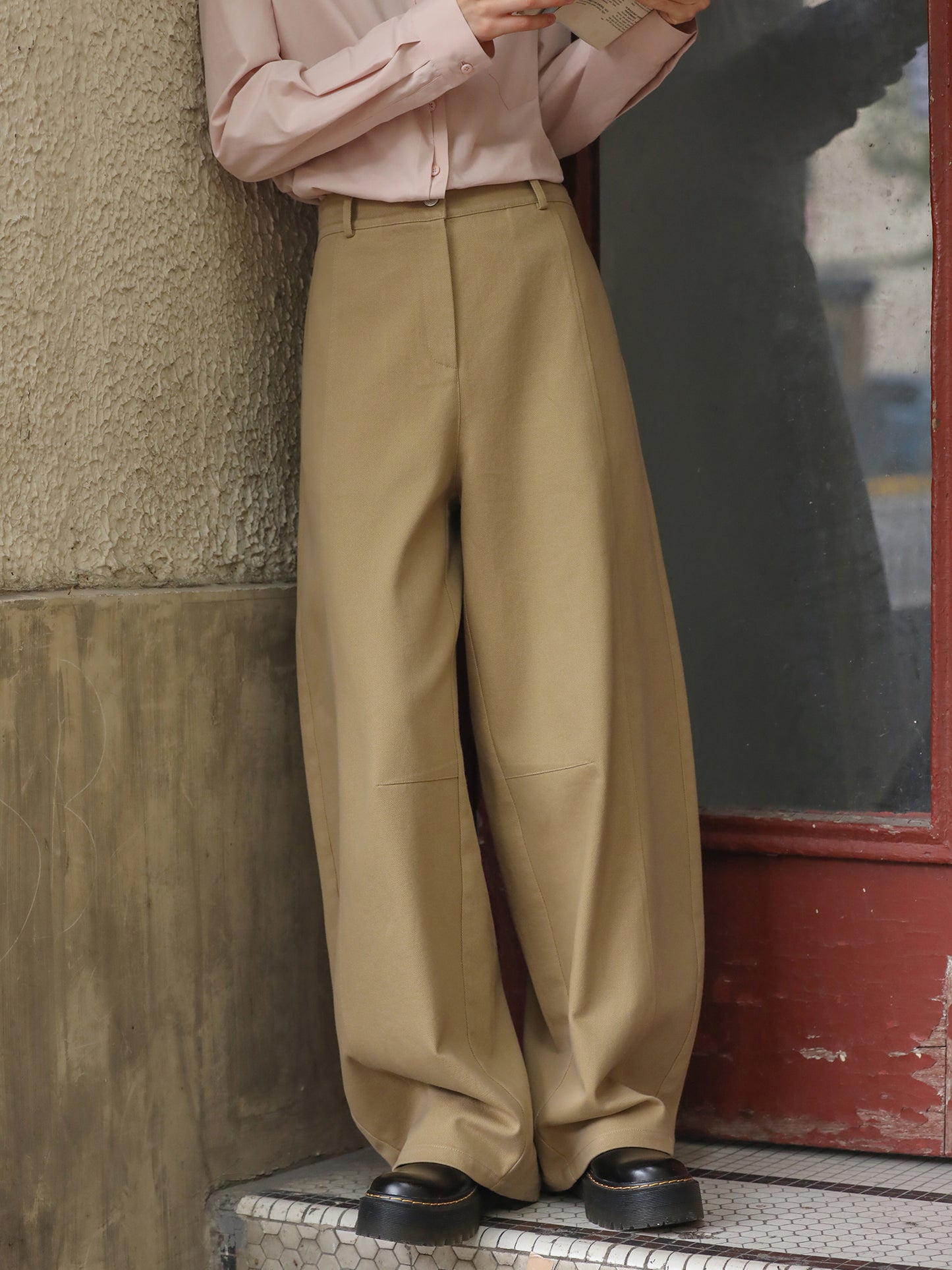 High Waist Loose Fit Scimitar Pants