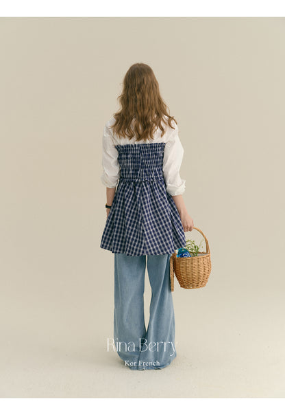 Smocked Check Convertible Skirt/Top