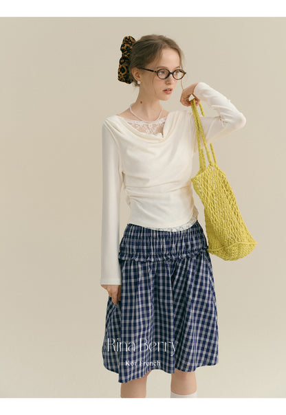 Smocked Check Convertible Skirt/Top