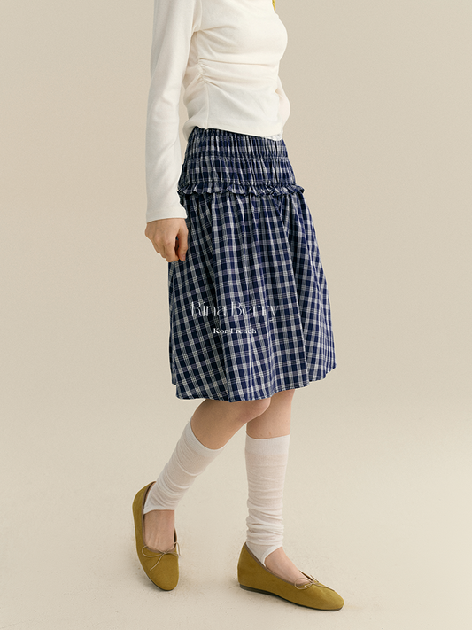 Smocked Check Convertible Skirt/Top