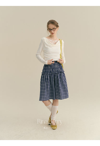 Smocked Check Convertible Skirt/Top