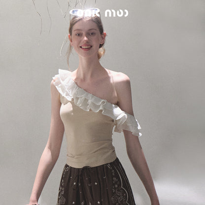 Ruffled One-Shoulder Top