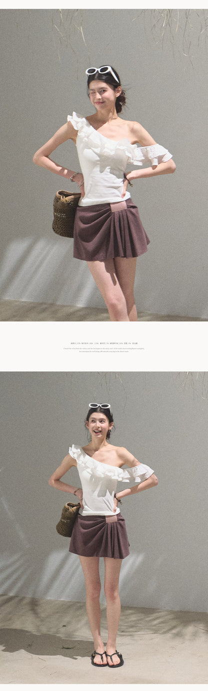 Ruffled One-Shoulder Top