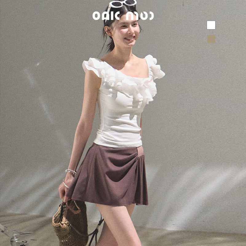 Ruffled One-Shoulder Top