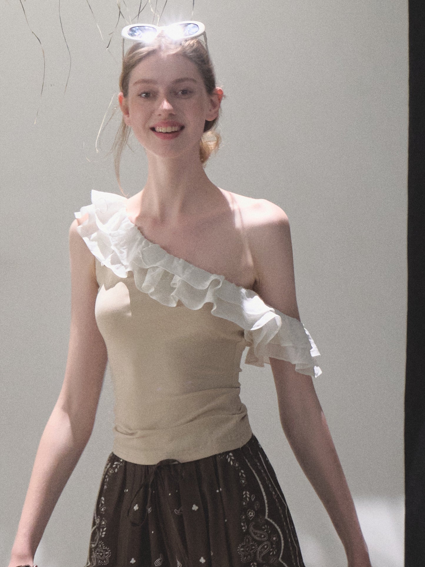 Ruffled One-Shoulder Top