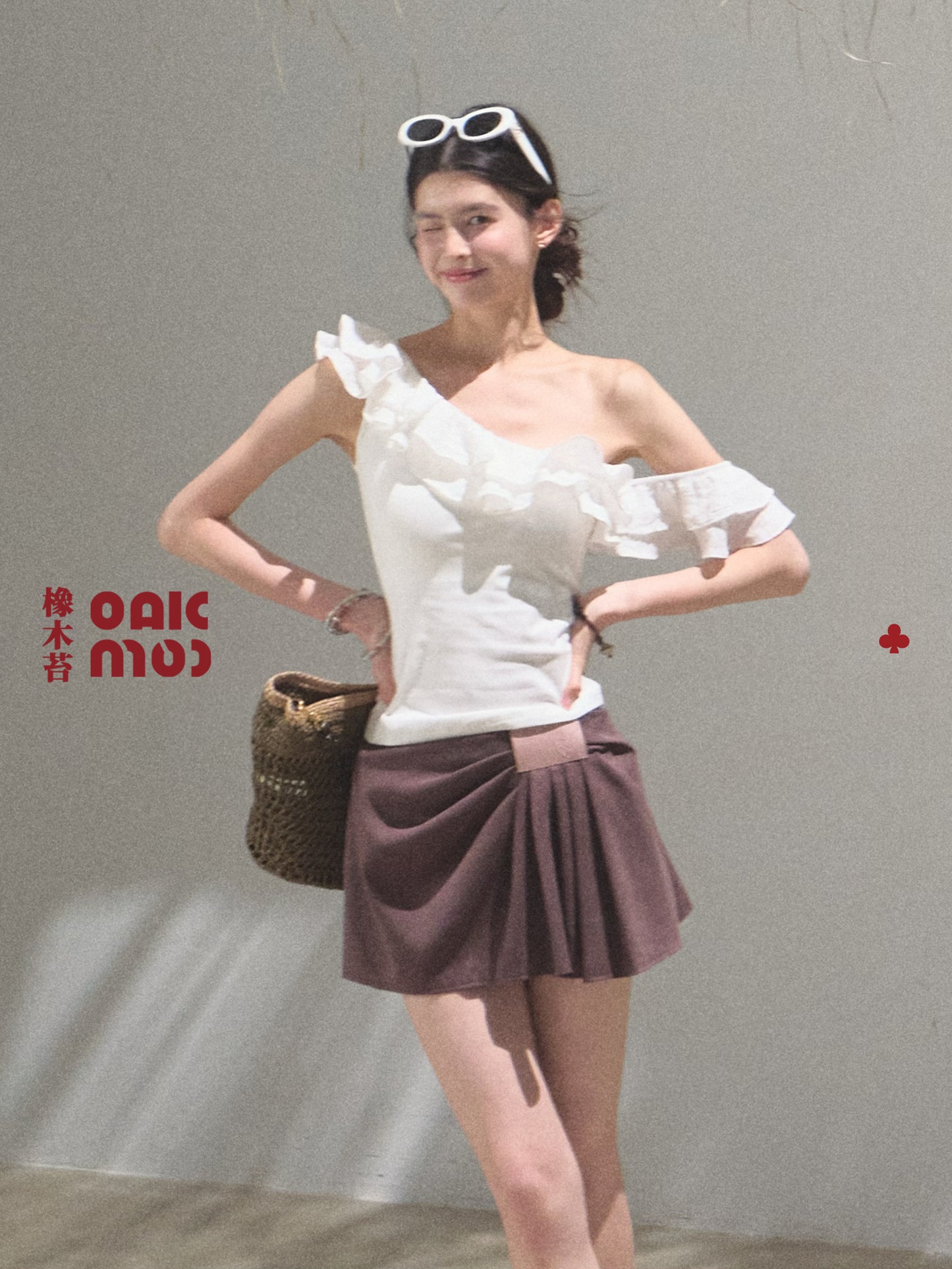 Ruffled One-Shoulder Top
