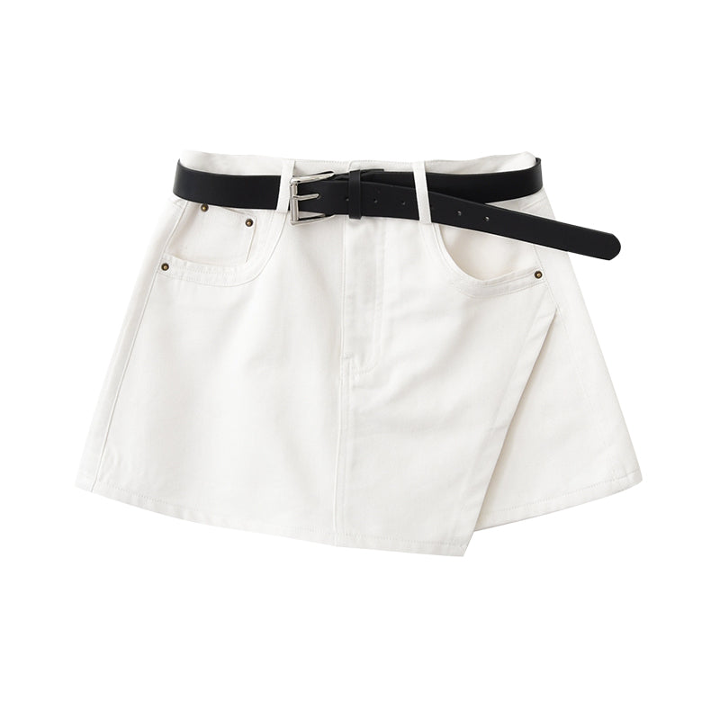 Asymmetric Overlap Mini Skirt
