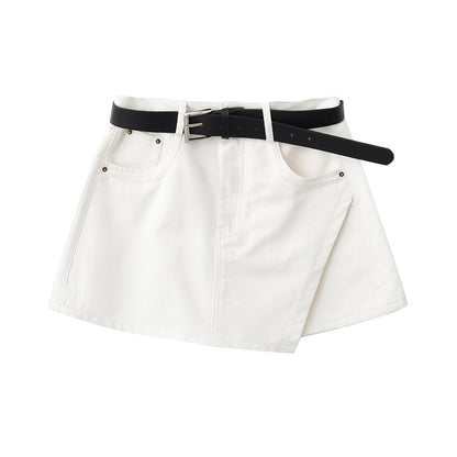 Asymmetric Overlap Mini Skirt