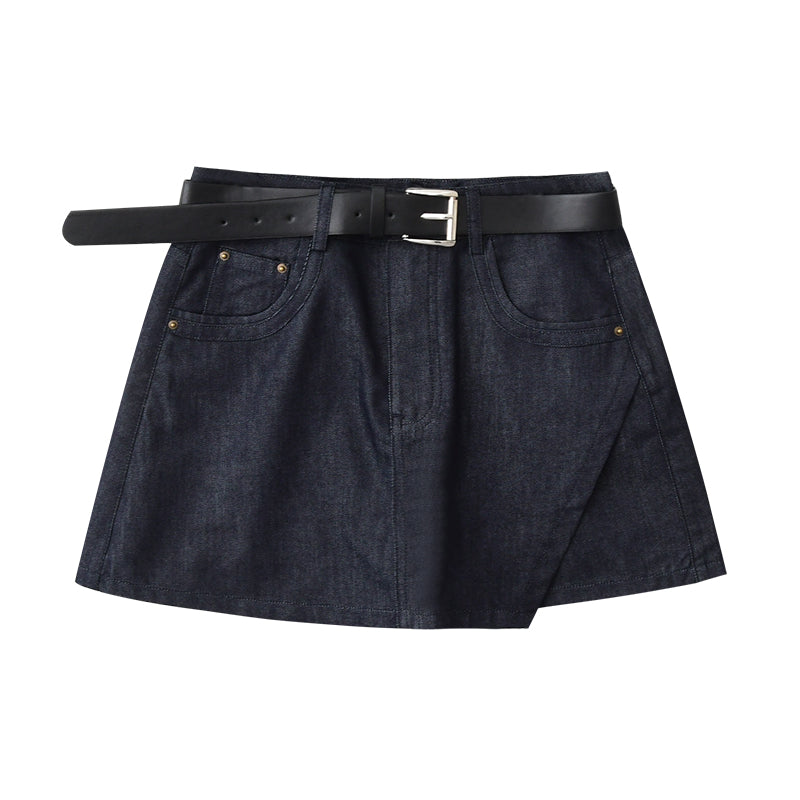 Asymmetric Overlap Mini Skirt