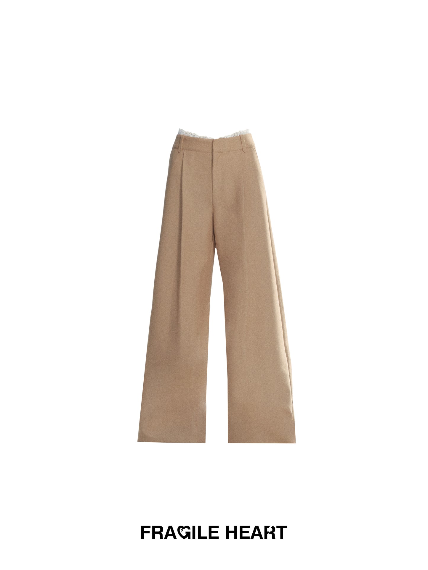 Lace-Detail Flowy Wide-Leg Pants