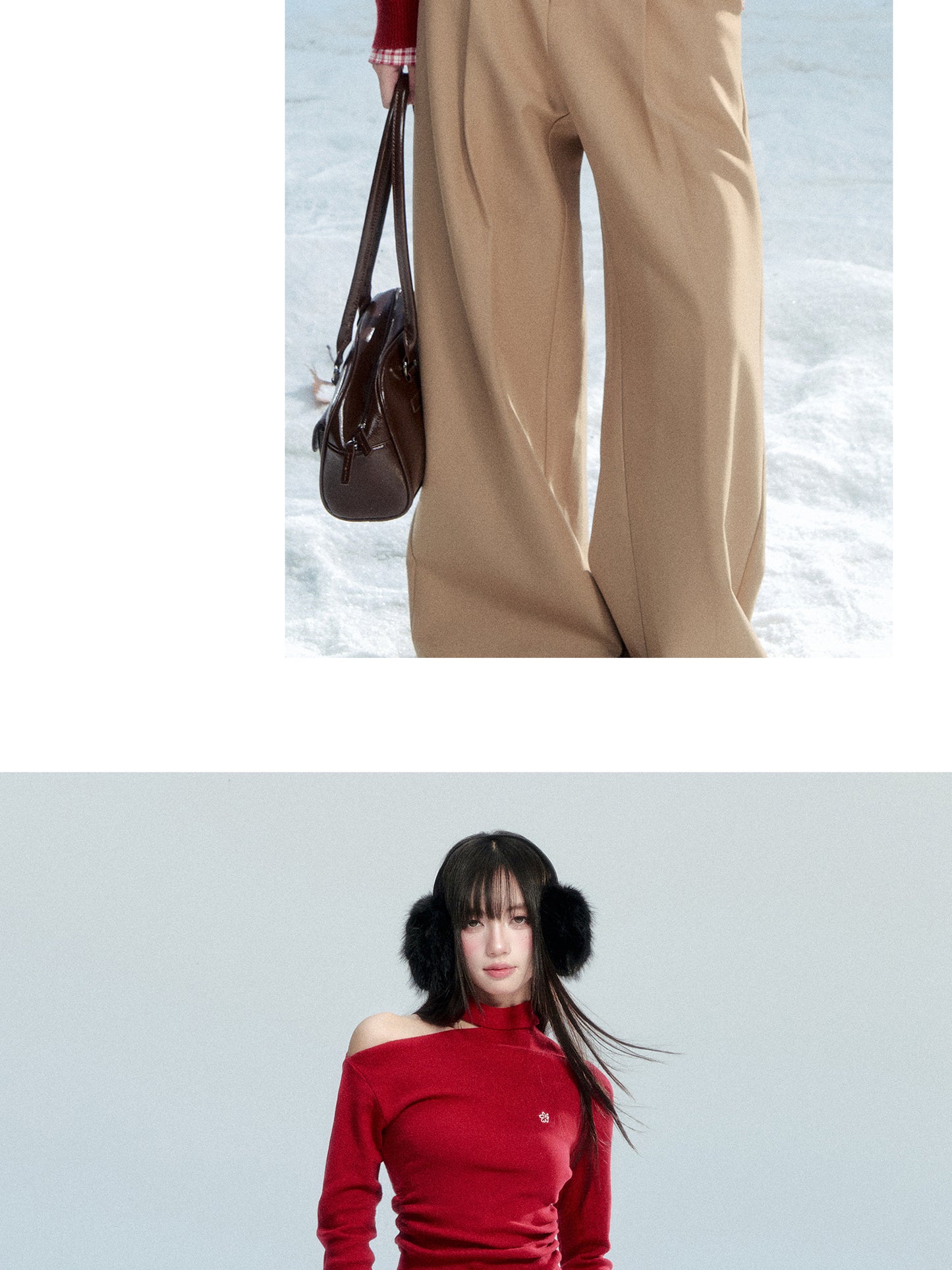 Lace-Detail Flowy Wide-Leg Pants