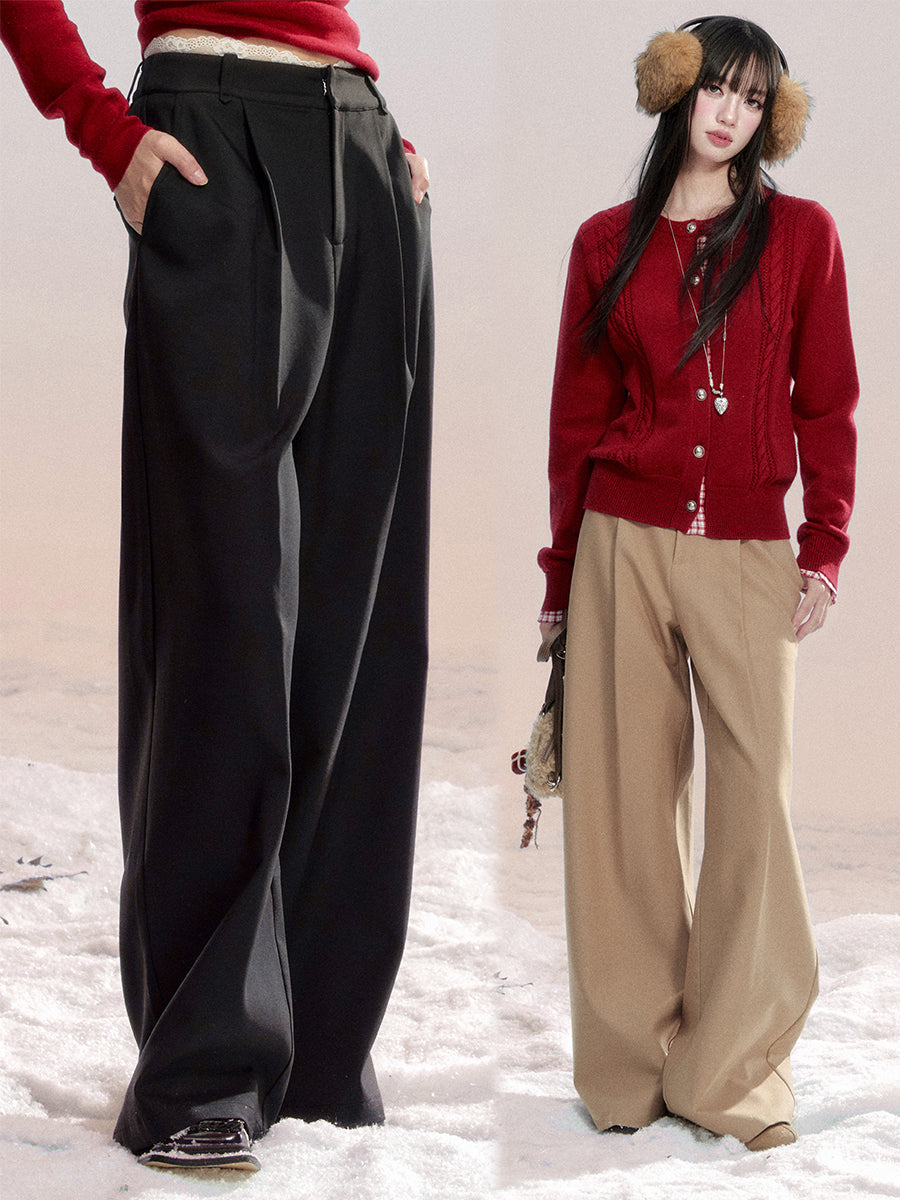 Lace-Detail Flowy Wide-Leg Pants