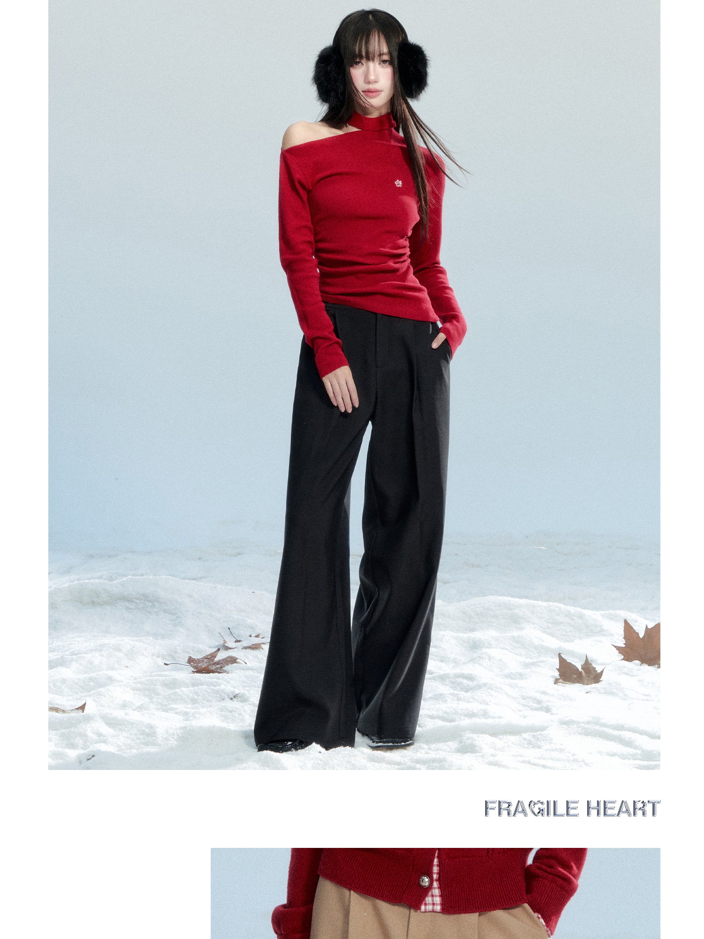 Lace-Detail Flowy Wide-Leg Pants