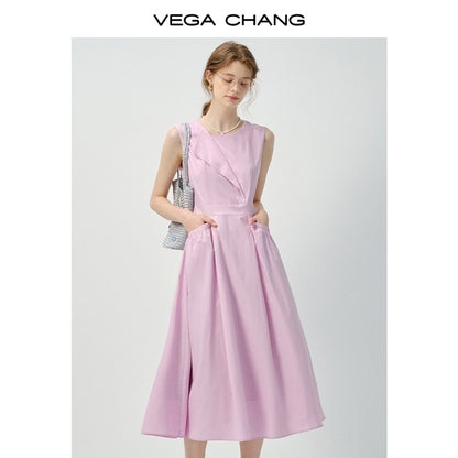 Sleeveless Dress With Fold Detail