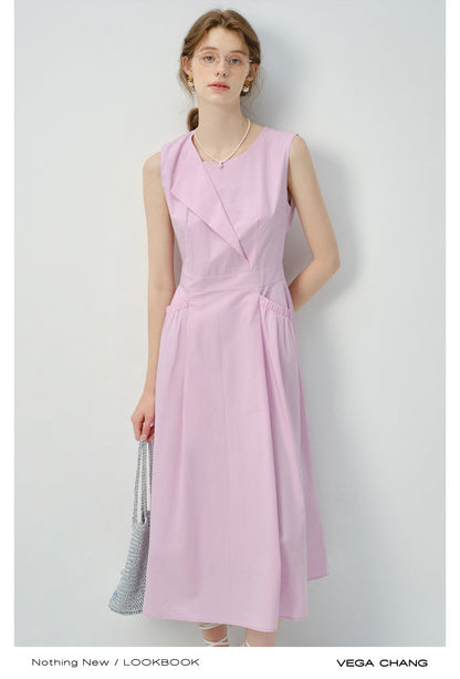 Sleeveless Dress With Fold Detail