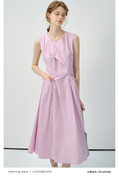 Sleeveless Dress With Fold Detail