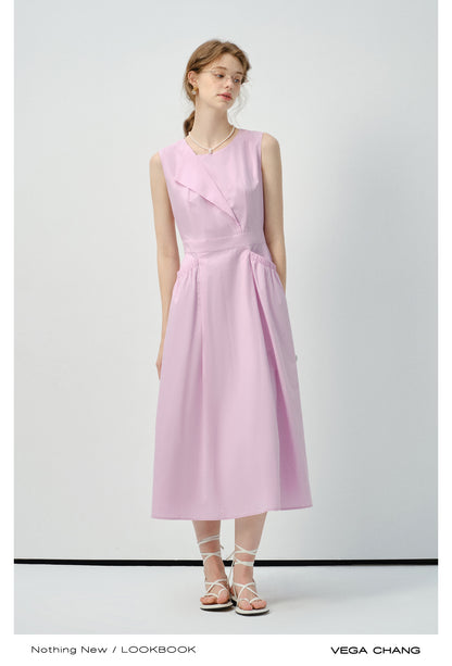 Sleeveless Dress With Fold Detail