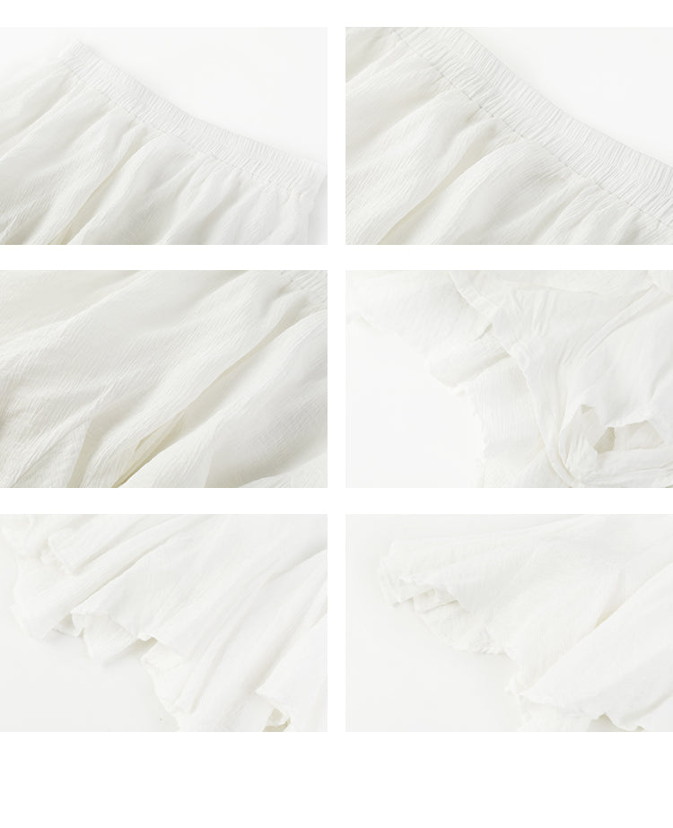 Textured High-Waist Asymmetric Skirt