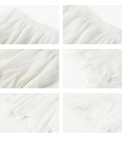 Textured High-Waist Asymmetric Skirt