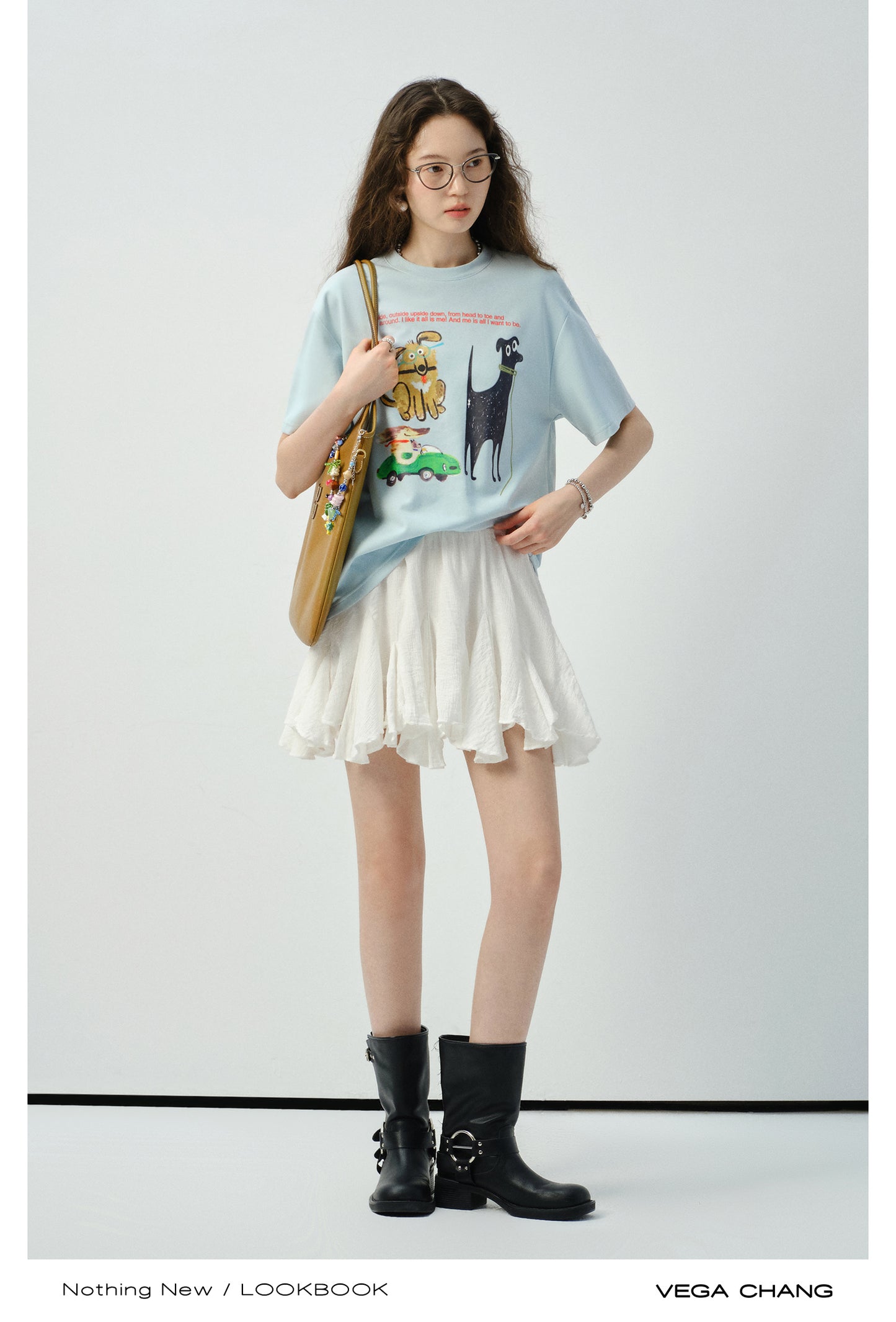 Textured High-Waist Asymmetric Skirt
