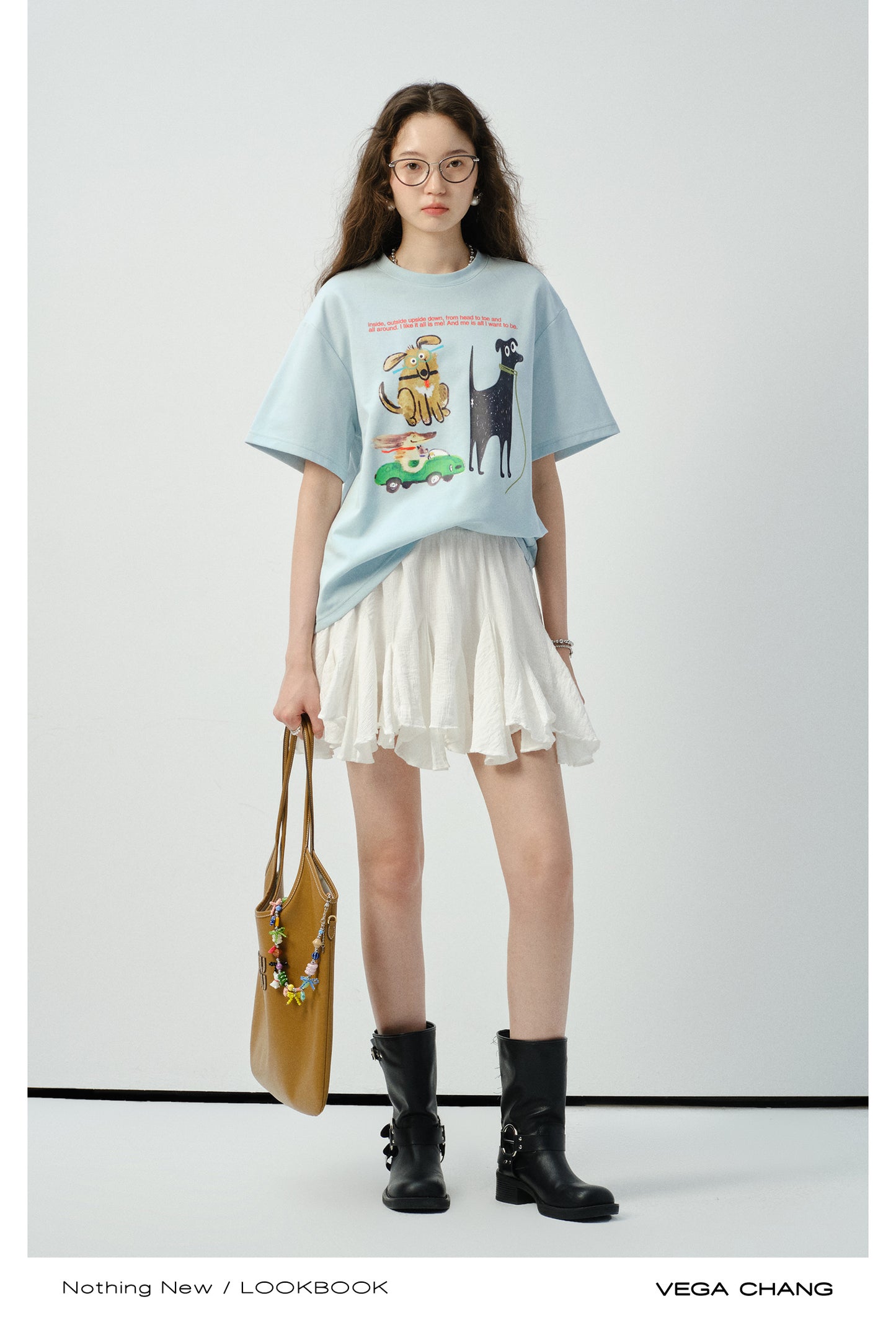 Textured High-Waist Asymmetric Skirt