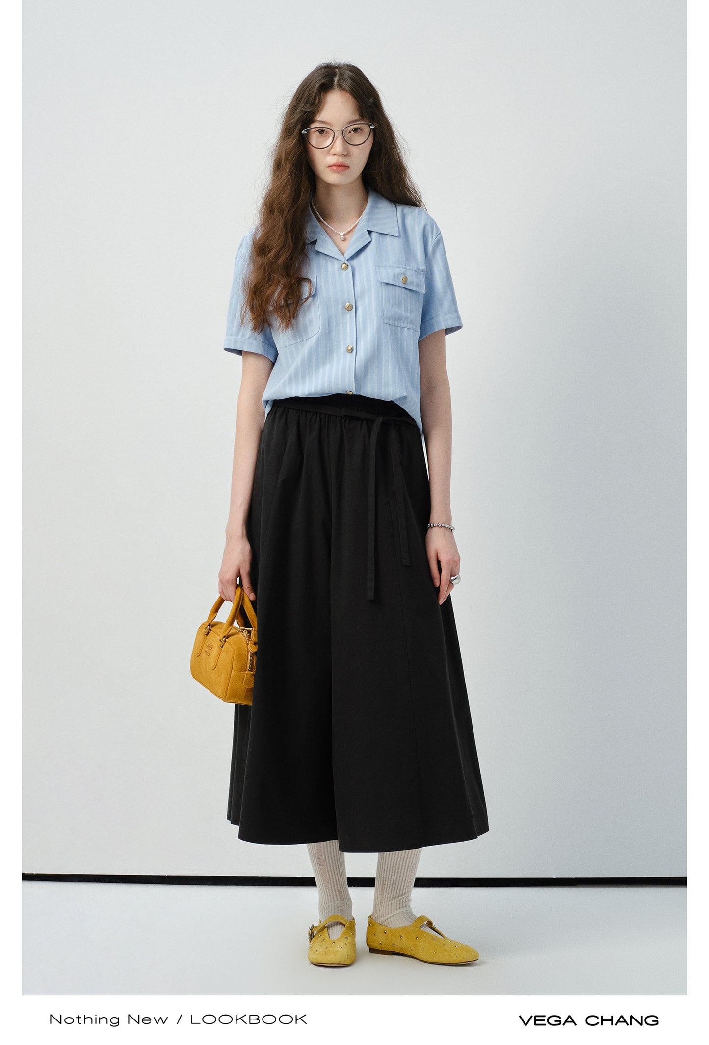 Striped Short-Sleeve Shirt With Flap Pocket