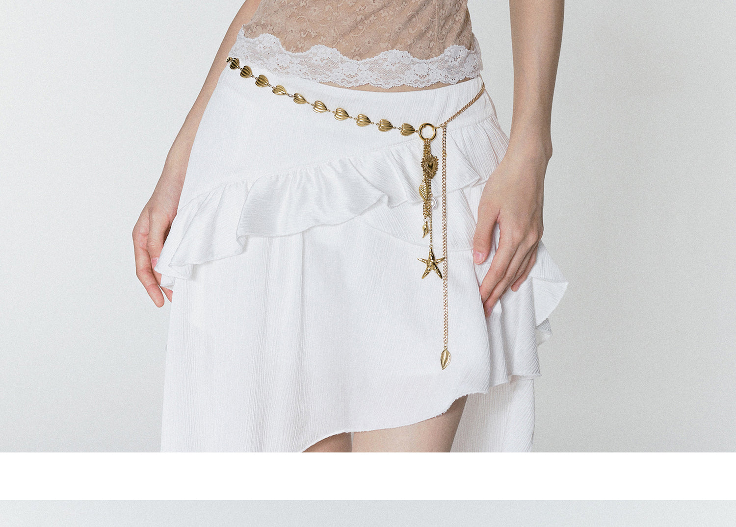 Gold-Tone Charm Chain Belt