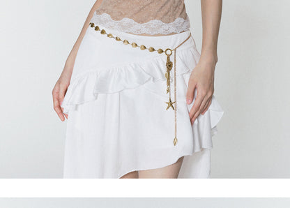 Gold-Tone Charm Chain Belt