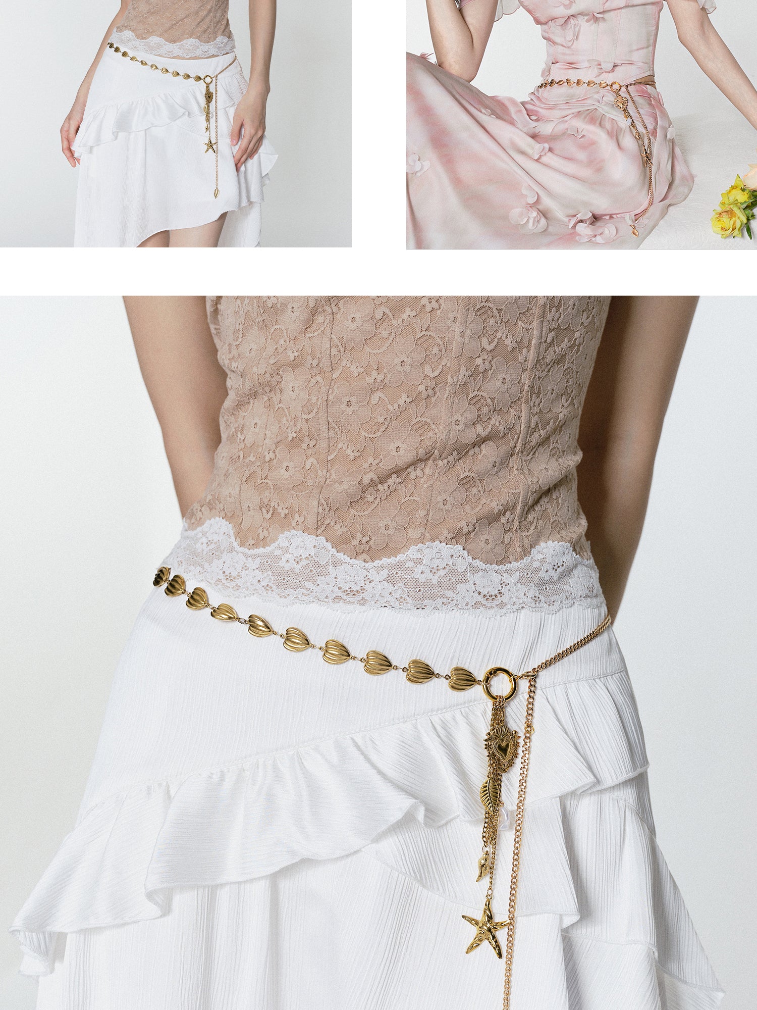 Gold-Tone Charm Chain Belt