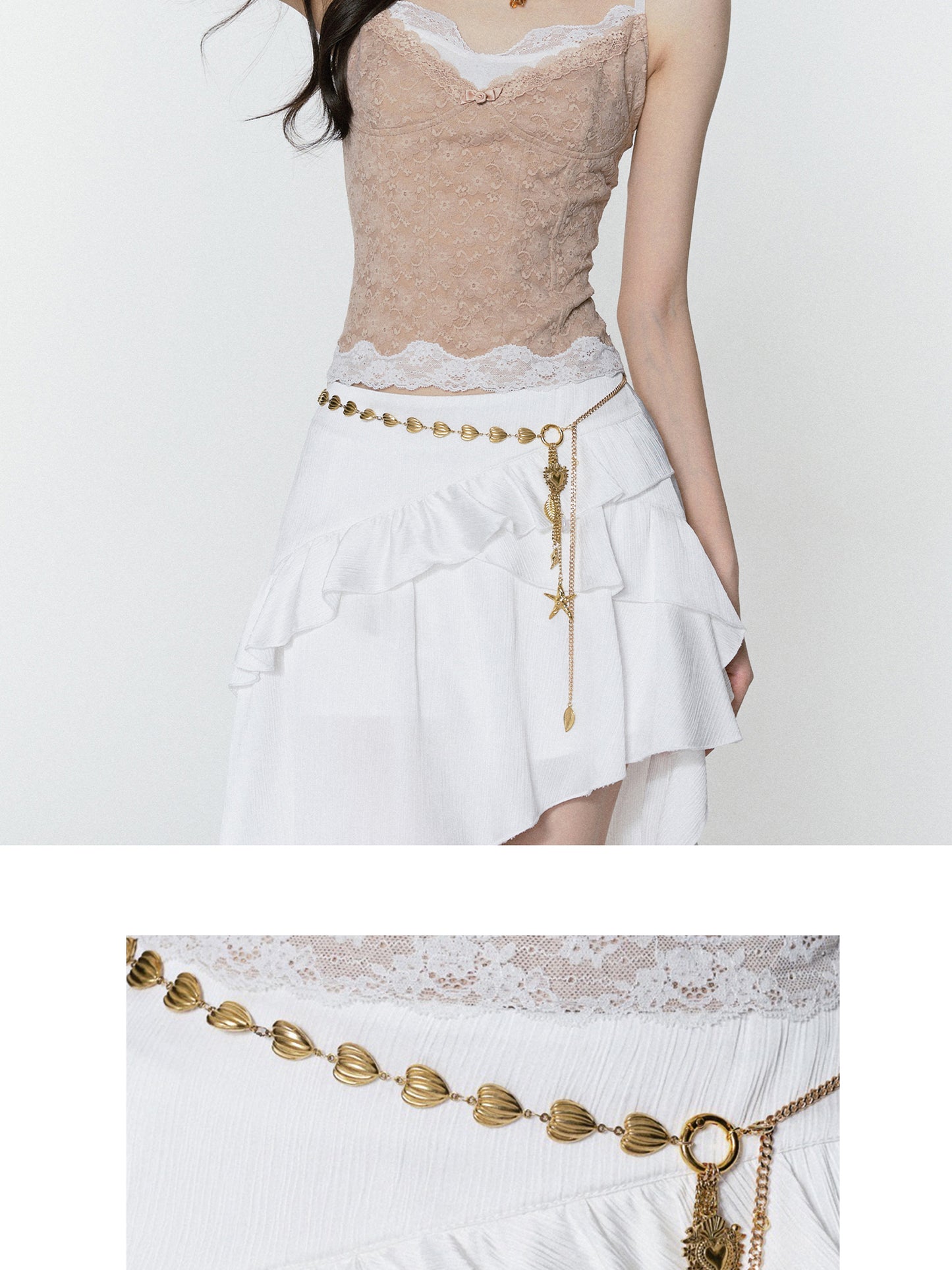 Gold-Tone Charm Chain Belt