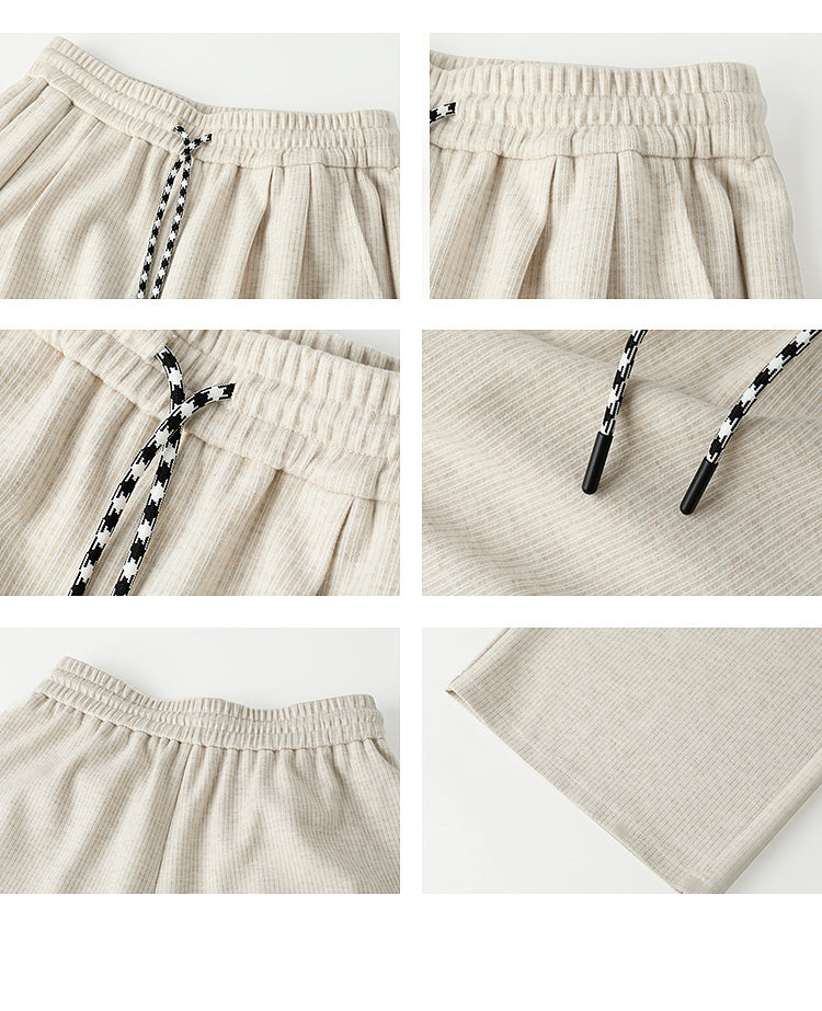 Striped High-Waisted Relaxed Knit Pants