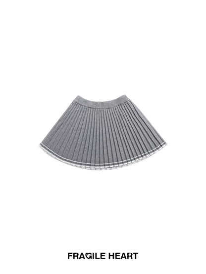 V-Neck Cable-Knit Top And Pleated A-Line Skirt